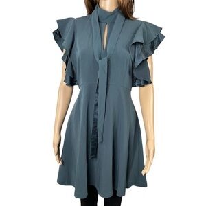 Cinq a sept NWT dress, in blue-grey color, regency core